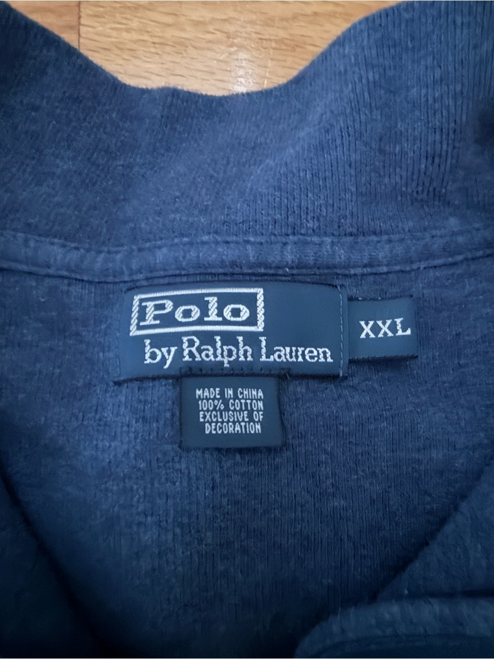 Polo Ralph Lauren Blue Quarter Zip Pullover Sweater XXL Brown Pony - Picture 3 of 3